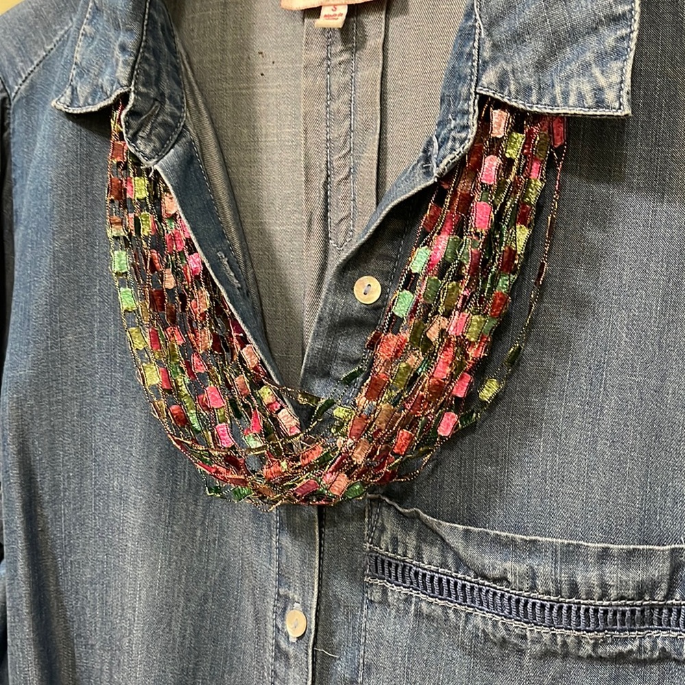 Jewel Tone Fabric Necklace